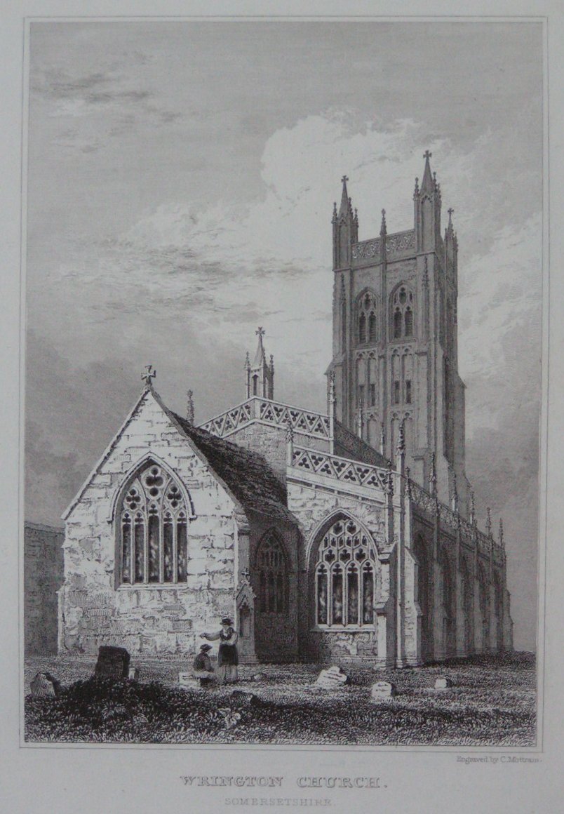 Print - Wrington Church, Somersetshire - Mottram